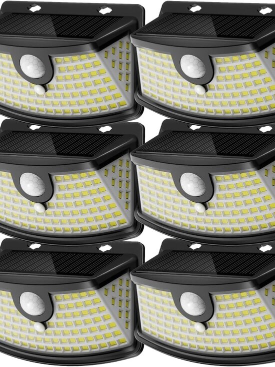 Other - 6-Pack Solar Motion Sensor Lights - 120 LEDs, IP65 Waterproof, Daylight White